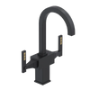 Rubinet Single Hole Dual Handle Lav. Set. (less drain) Matt Black