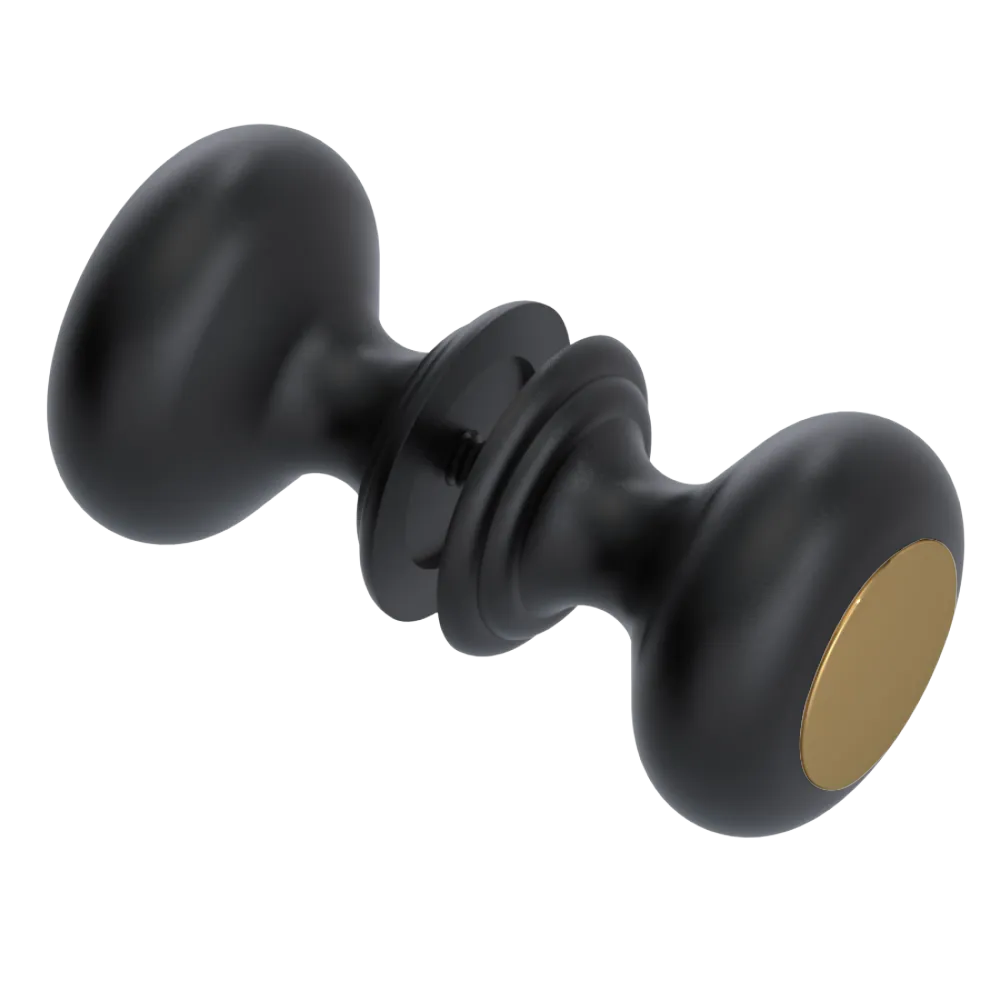 Rubinet Shower Door Knob (set) Matt Black