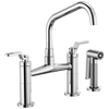 Brizo Bridge Faucet With Angled Spout And Industrial Handle