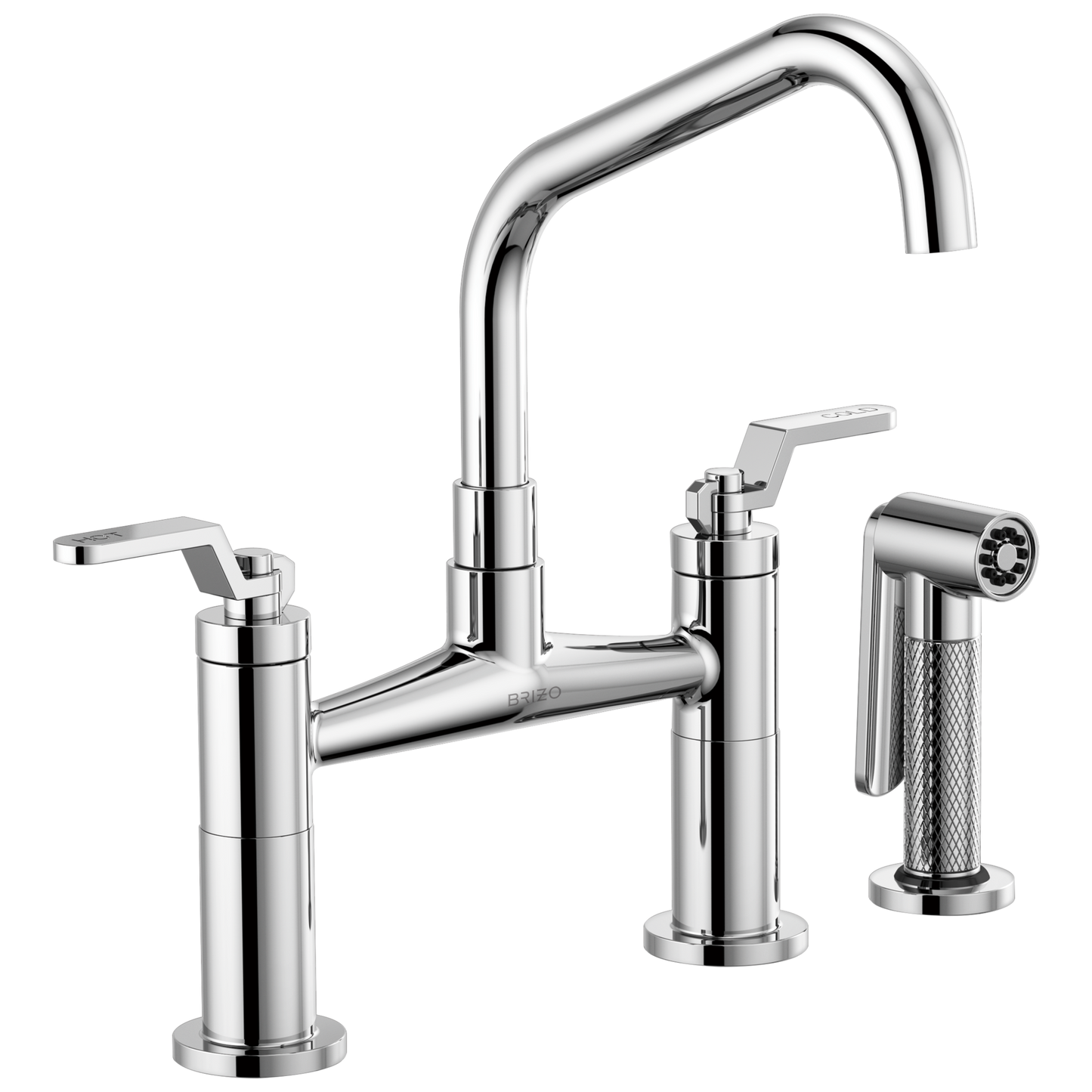 Brizo Bridge Faucet With Angled Spout And Industrial Handle
