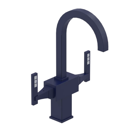 Rubinet Single Hole Dual Handle Lav. Set. (less drain) Midnight Blue