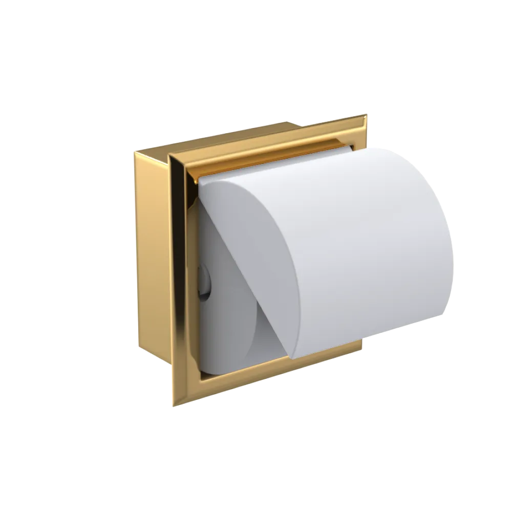 Rubinet RECESSED TOILET PAPER HOLDER Gold