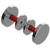 Rubinet Shower Door Knob (set) Satin Nickel