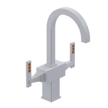 Rubinet Single Hole Dual Handle Lav. Set. (less drain) White