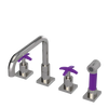 Rubinet Widespread Kitchen Set with Genesis Spout with Hand Spray Polished Nickel