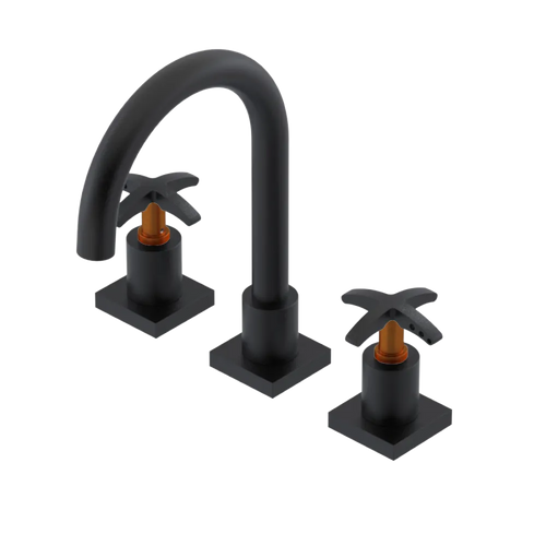 Rubinet Widespread Lav. Set. (less drain) Matt Black