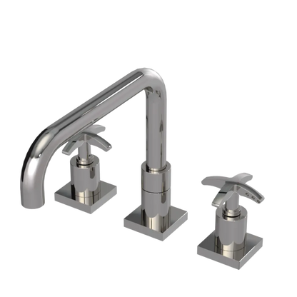 Rubinet Widespread Kitchen Set with Genesis Spout Polished Nickel