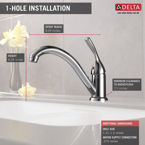 Delta Classic Single Handle Kitchen Faucet - Golzar Home