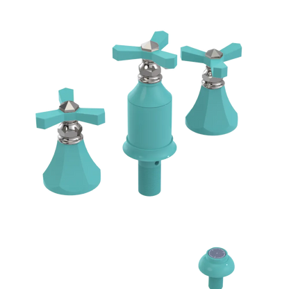 Rubinet Bidet Fitting with Spray, Diverter, and Vacum Breaker (Less Drain) Aqua