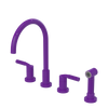 Rubinet Widespread Kitchen Set with Hand Spray Purple Haze