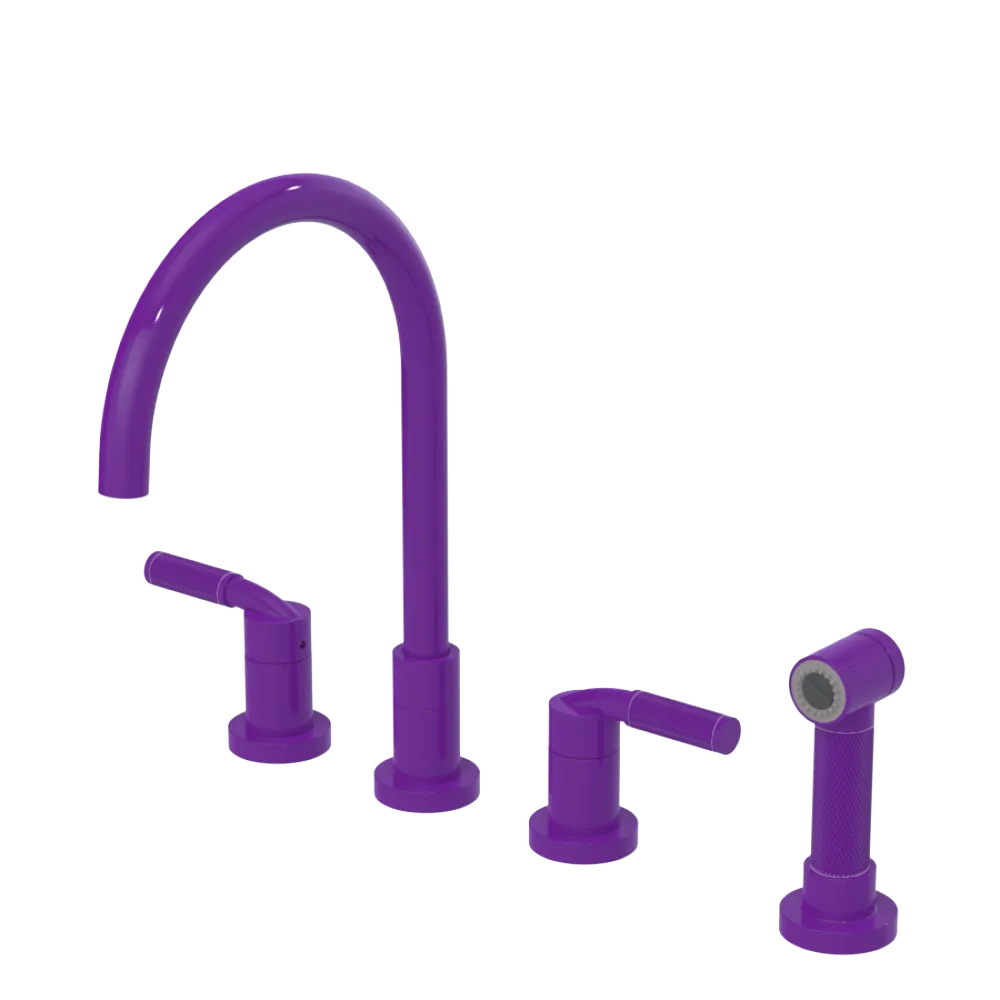 Rubinet Widespread Kitchen Set with Hand Spray Purple Haze