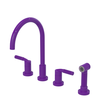 Rubinet Widespread Kitchen Set with Hand Spray Purple Haze