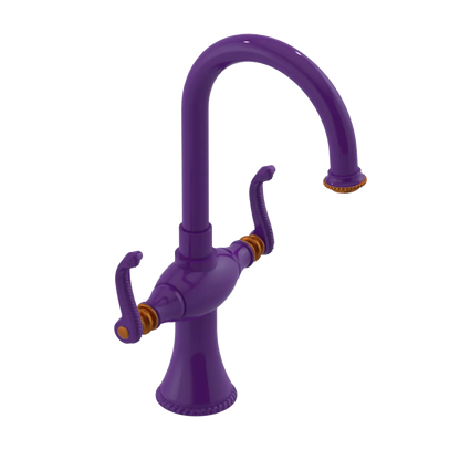 Rubinet Single Hole Dual Handle Lav. Set. (less drain) Purple Haze