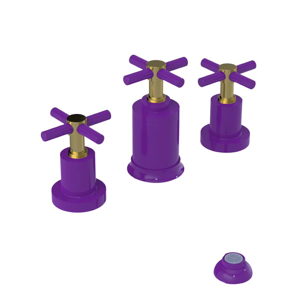 Rubinet Bidet Fitting with Spray, Diverter, and Vacuum Breaker (less drain) Purple Haze