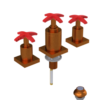 Rubinet Bidet Fitting with Spray, Diverter, and Vacuum Breaker (less drain) Antique Copper Matt