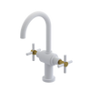 Rubinet Single Hole Dual Handle Lav. Set with LaSalle Spout (less drain) Matt White