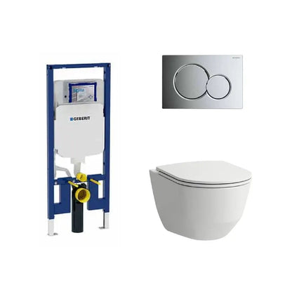Laufen 2-Piece Toilet Elongated Dual-Flush Wall Mounted Toilet With Geberit In-Wall Tank (Seat Included) - Laufen Pro