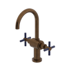 Rubinet Single Hole Dual Handle Lav. Set with LaSalle Spout (less drain) Tuscan Brass