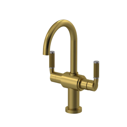 Rubinet Single Hole Dual Handle Lav. Set. (less drain) Antique Brass Matt