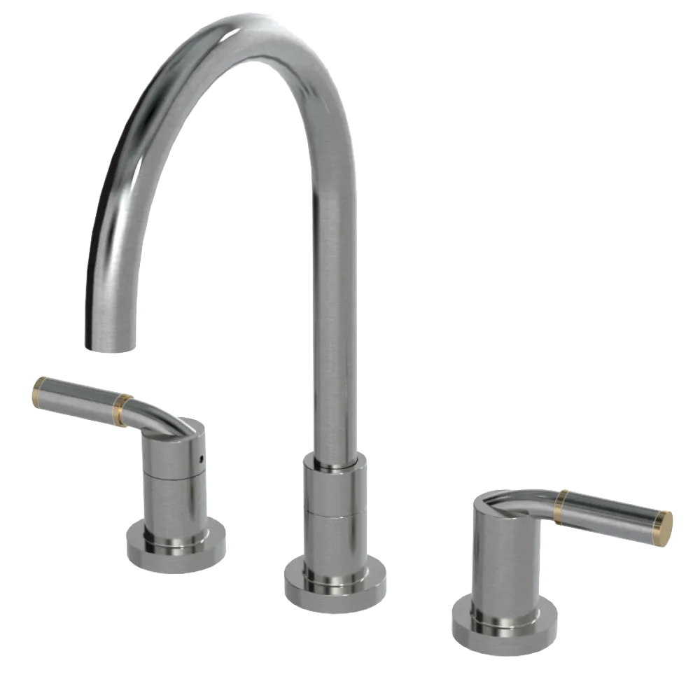 Rubinet Widespread Kitchen Set Satin Nickel