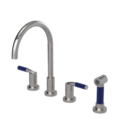 Rubinet Widespread Kitchen Set with Hand Spray Polished Nickel