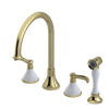 Rubinet Widespread Kitchen Set with Hand Spray Gold