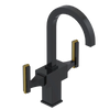 Rubinet Single Hole Dual Handle Lav. Set. (less drain) Black