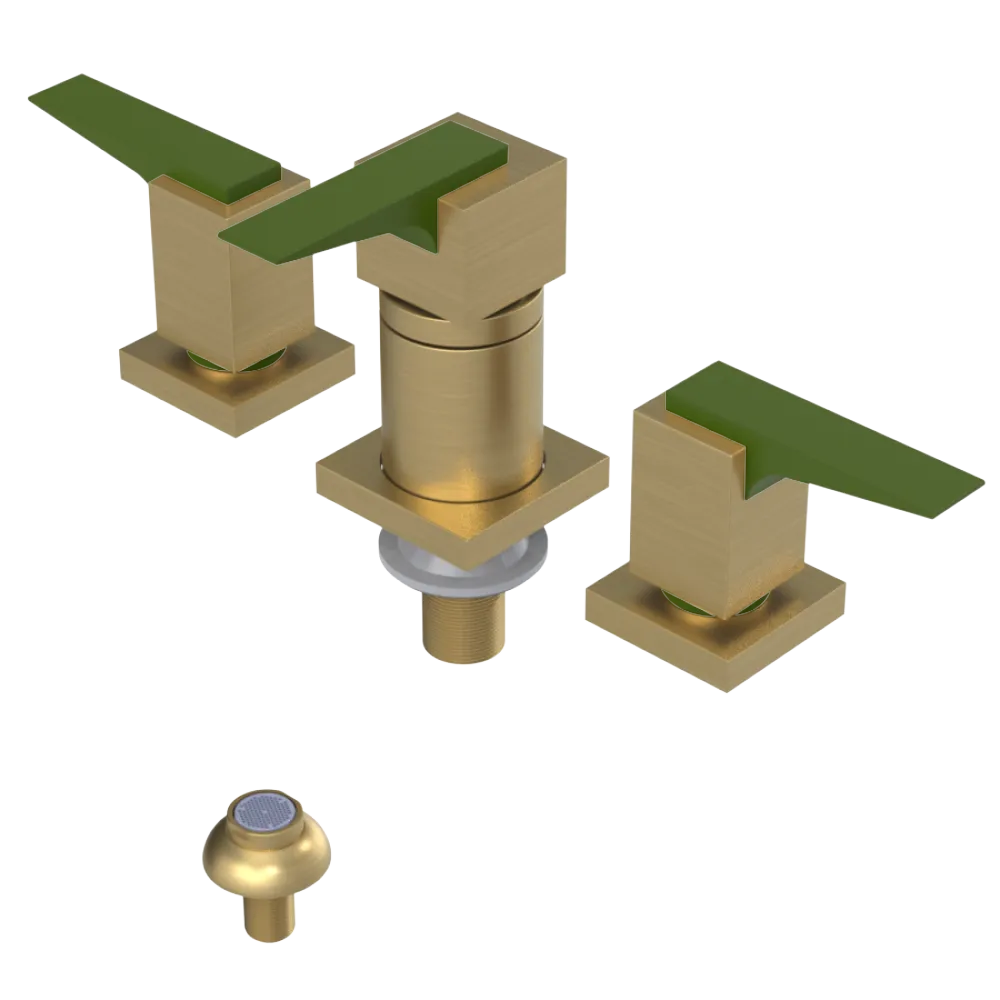 Rubinet Bidet Fitting with Spray, Diverter, and Vacuum Breaker (less drain) Satin Gold