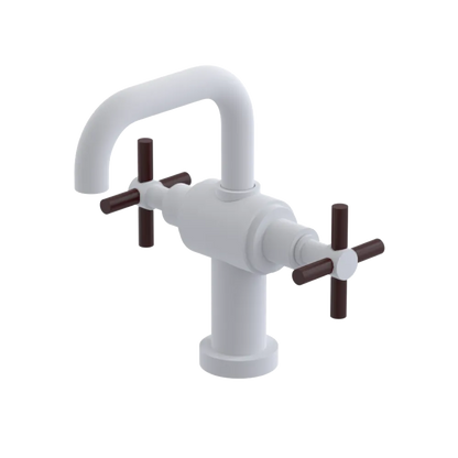 Rubinet Single Hole Dual Handle Lav. Set. (less drain) Matt White