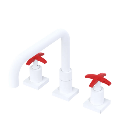 Rubinet Widespread Kitchen Set with Genesis Spout Matt White