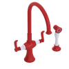 Rubinet Two Handle Single Hole Kitchen Set with Hand Spray Red