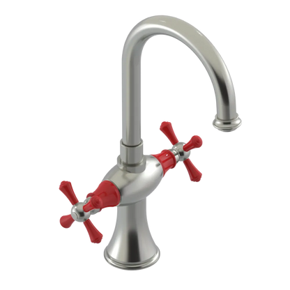 Rubinet Single Hole Dual Handle Lav. Set. (less drain) Satin Nickel