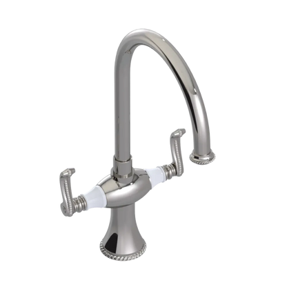 Rubinet Two Handle Single Hole Kitchen Set Polished Nickel