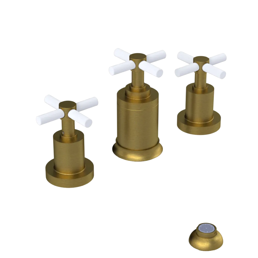 Rubinet Bidet Fitting with Spray, Diverter, and Vacuum Breaker (less drain) Antique Brass Matt