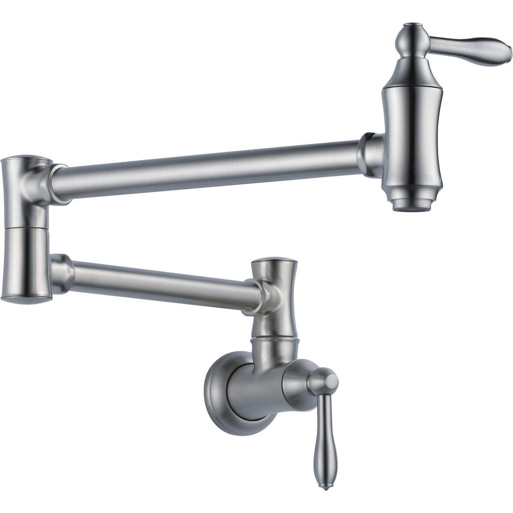 Traditional Delta Wallmount Pot Filler Faucets - Arctic Stainless
