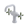 Rubinet Single Hole Dual Handle Lav. Set. (less drain) Matt White