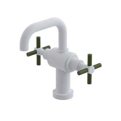 Rubinet Single Hole Dual Handle Lav. Set. (less drain) Matt White