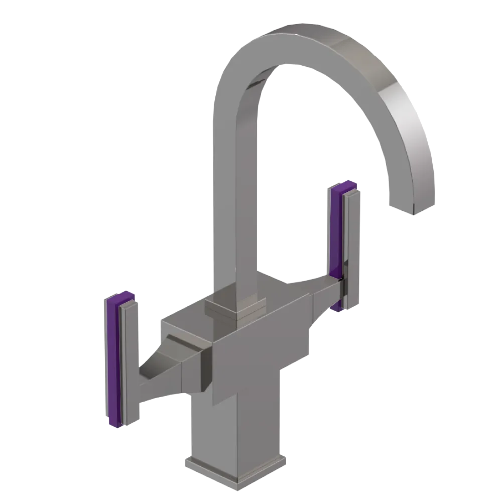 Rubinet Single Hole Dual Handle Lav. Set. (less drain) Polished Nickel