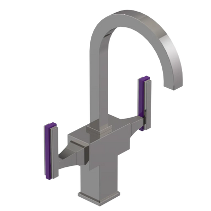 Rubinet Single Hole Dual Handle Lav. Set. (less drain) Polished Nickel