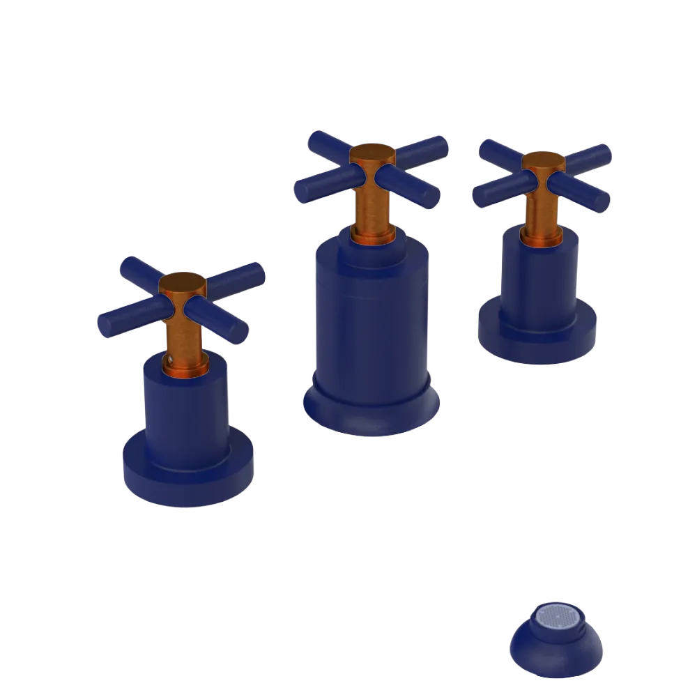 Rubinet Bidet Fitting with Spray, Diverter, and Vacuum Breaker (less drain) Midnight Blue