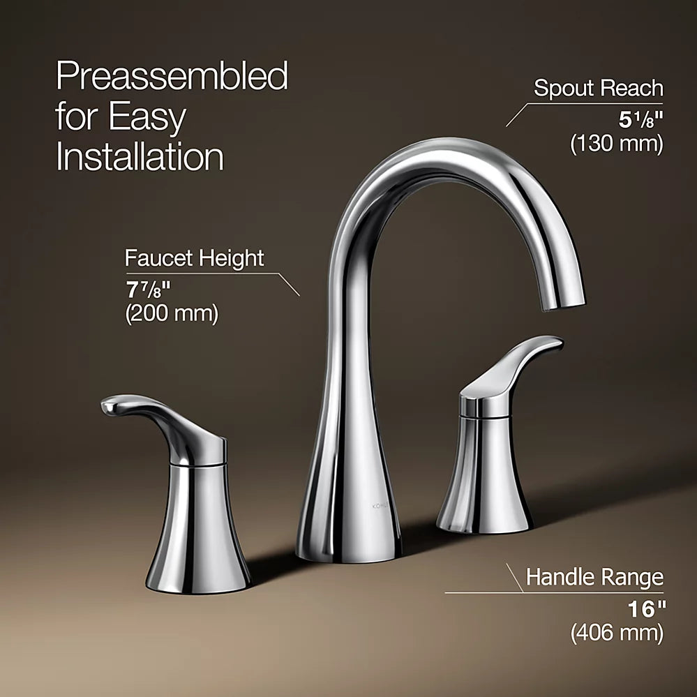 Simplice® Widespread bathroom sink faucet, 0.5 gpm