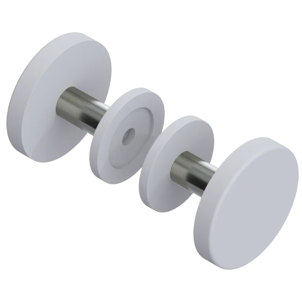 Rubinet Shower Door Knob (set) Matt White