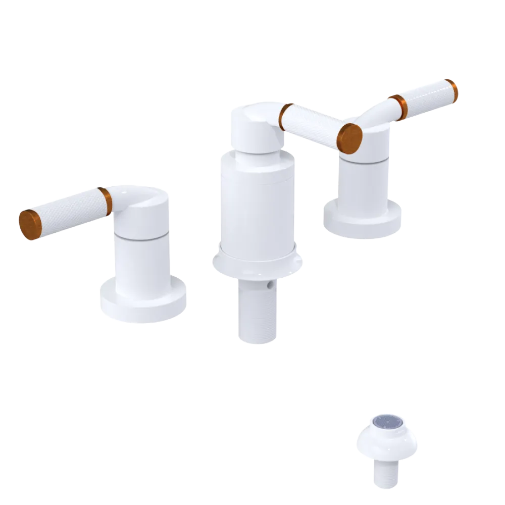 Rubinet Bidet Fitting with Spray, Diverter, and Vacum Breaker (Less Drain) White