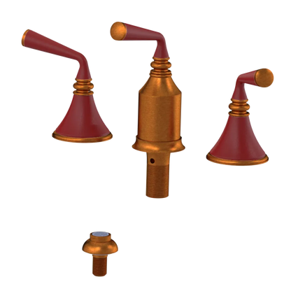 Rubinet Bidet Fitting with Spray, Diverter, and Vacum Breaker (Less Drain) Antique Copper Matt