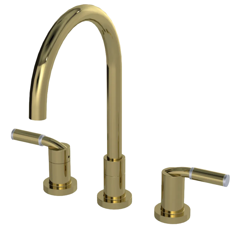 Rubinet Widespread Kitchen Set Natural Brass