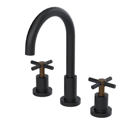Rubinet Widespread Kitchen Set with LaSalle Spout Matt Black