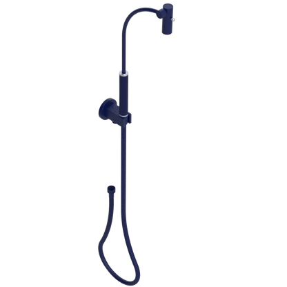 Rubinet Hand Held Shower Bidet with Extended Reach & Dual Function Spray Including Wall Bracket with Supply & Hose (Round) Midnight Blue