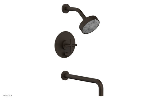 Phylrich TRANSITION - Pressure Balance Tub & Shower Set 12" Spout -  Cross Handle 120-26-12