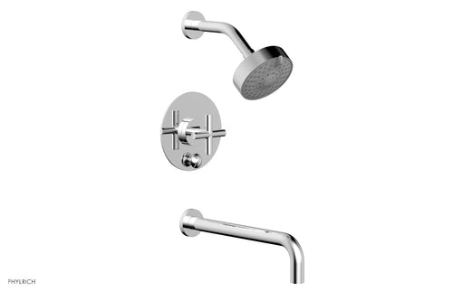 Phylrich TRANSITION - Pressure Balance Tub & Shower Set 12" Spout -  Cross Handle 120-26-12