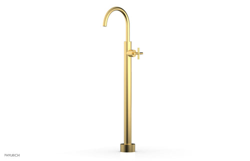 Phylrich TRANSITION Tall Floor Mount Tub Filler - Cross Handle 120-44-02